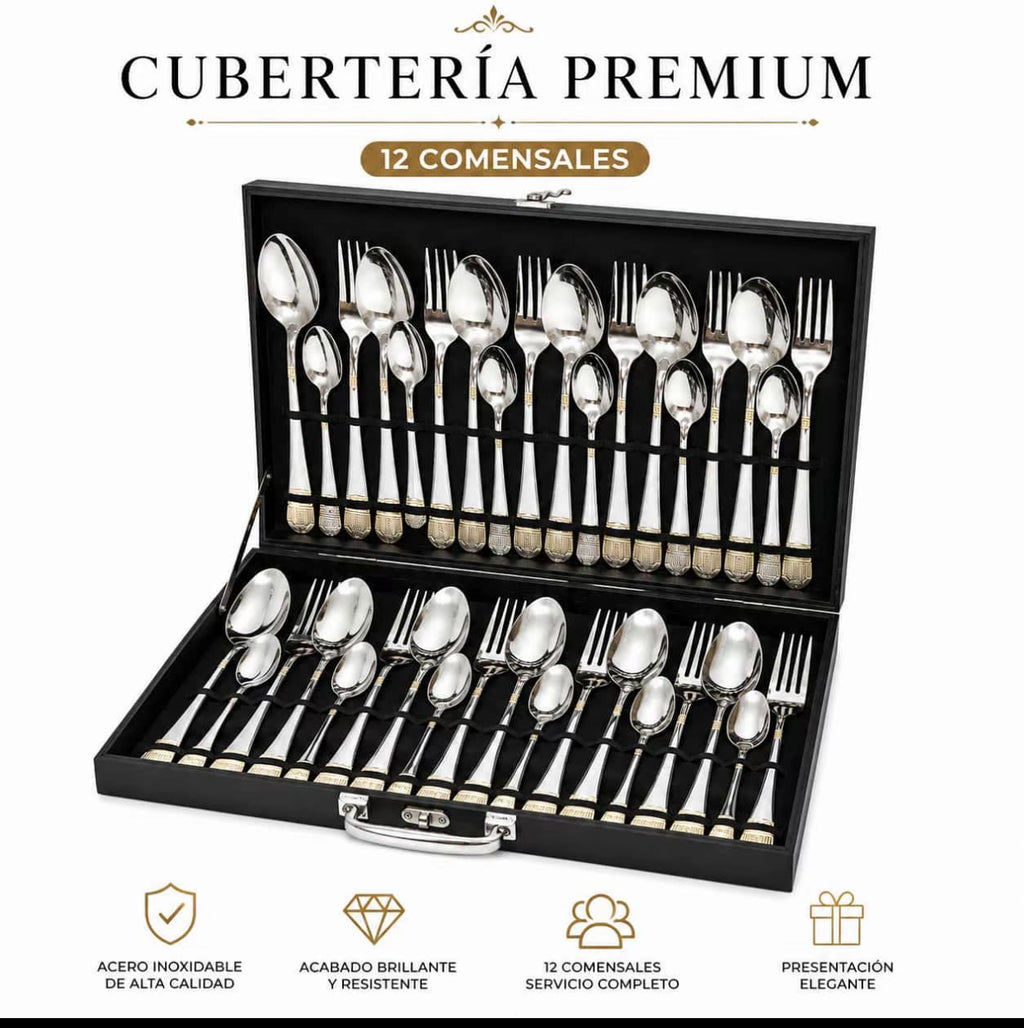Cubertería Premium de 12 Comensales