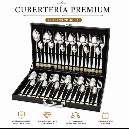Cubertería Premium de 12 Comensales