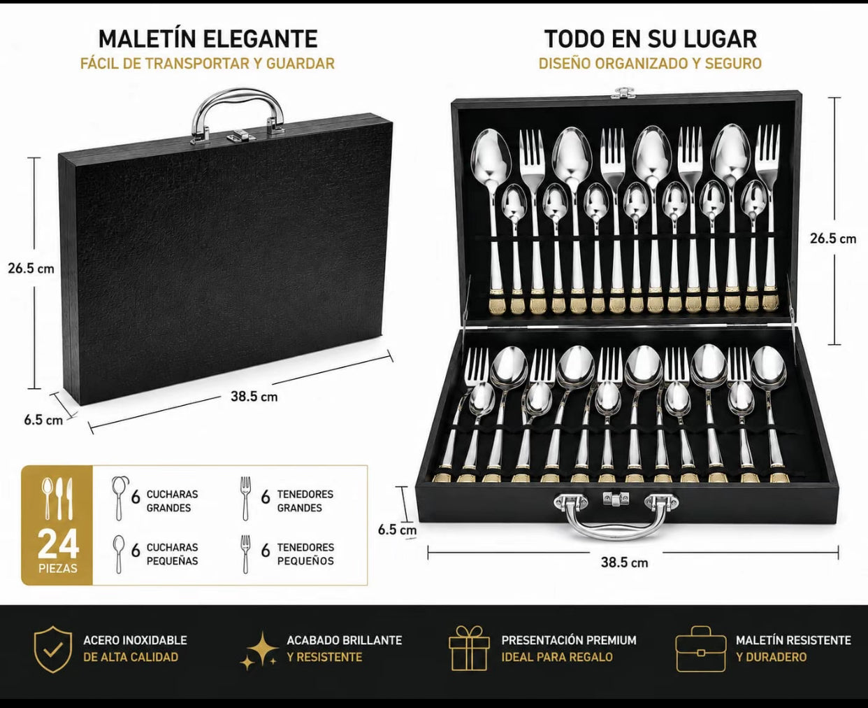 Cubertería Premium de 12 Comensales