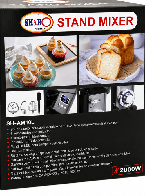 Batidora Amasadora SHIRO SH-AM10L 2000W – 10 Litros