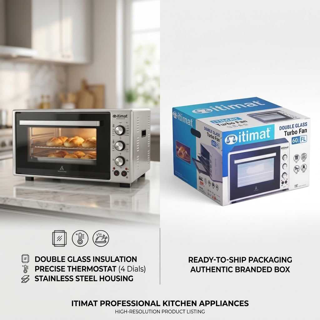 Horno Eléctrico de Sobremesa ITIMAT 60L – Convección Turbo Fan y Doble Cristal